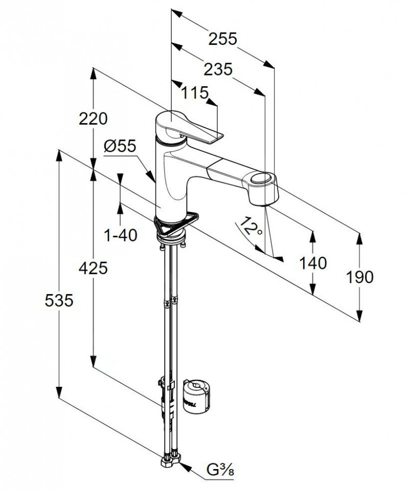 Kludi MIX bateria kuchenna zlewozmywakowa z wyciąganą wylewką czarny mat 329413975