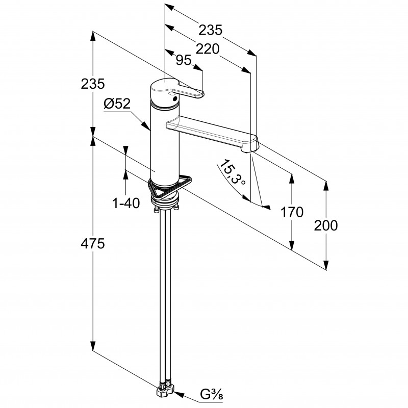 Kludi M2 bateria kuchenna zlewozmywakowa chrom 595740575