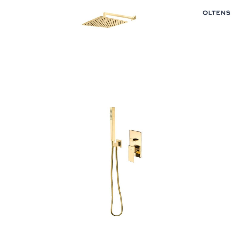 Oltens Gota komplet zestaw podtynkowy z deszczownicą 30x30 cm i słuchawką czarny mat 36601300