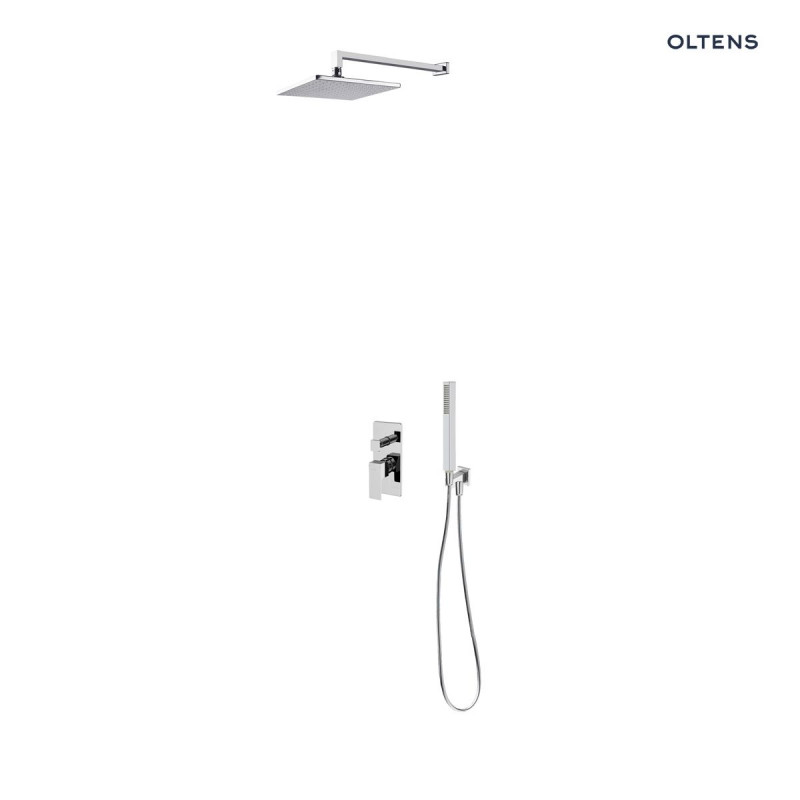 Oltens Gota komplet zestaw podtynkowy z deszczownicą 22 cm i słuchawką chrom 36616100