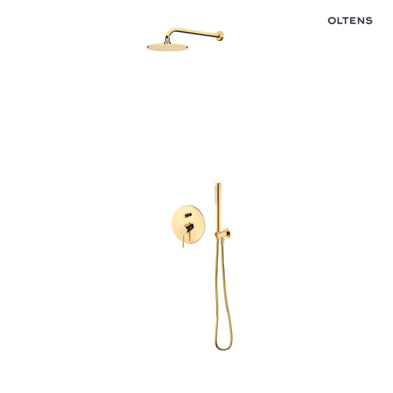 Oltens Molle komplet zestaw podtynkowy z deszczownicą 22 cm i słuchawką złoty połysk 36614800
