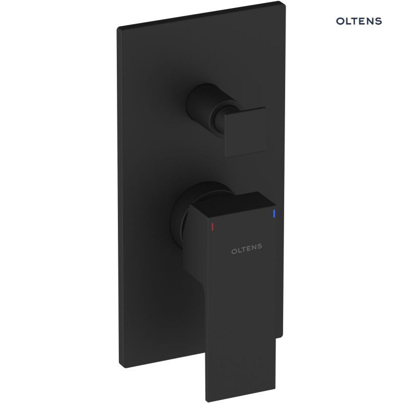 Oltens Gota komplet zestaw podtynkowy z deszczownicą 22 cm i słuchawką czarny mat 36616300