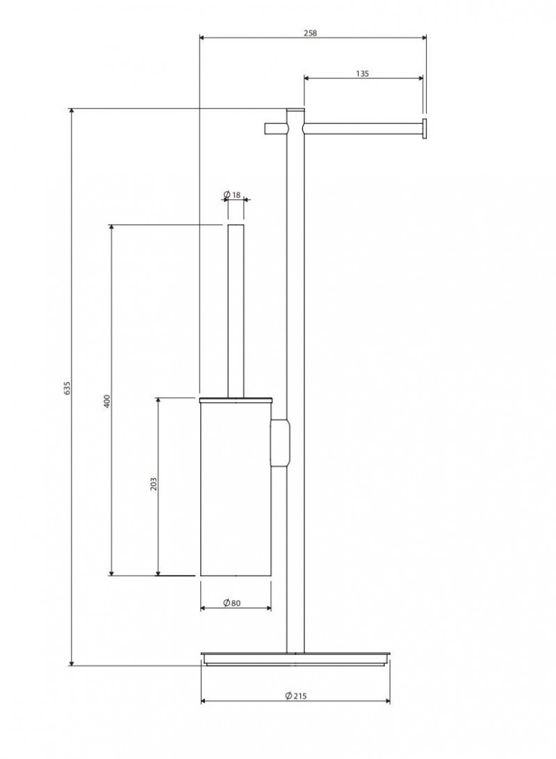 Omnires Modern Project stojak na papier i szczotkę toaletową czarny mat MP60810BL