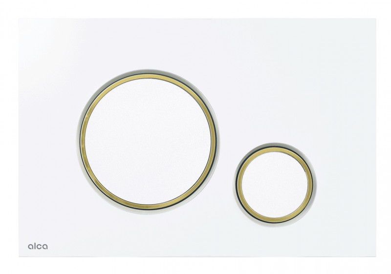 Alca Thin przycisk do stelaża WC biały połysk/złoty połysk M775