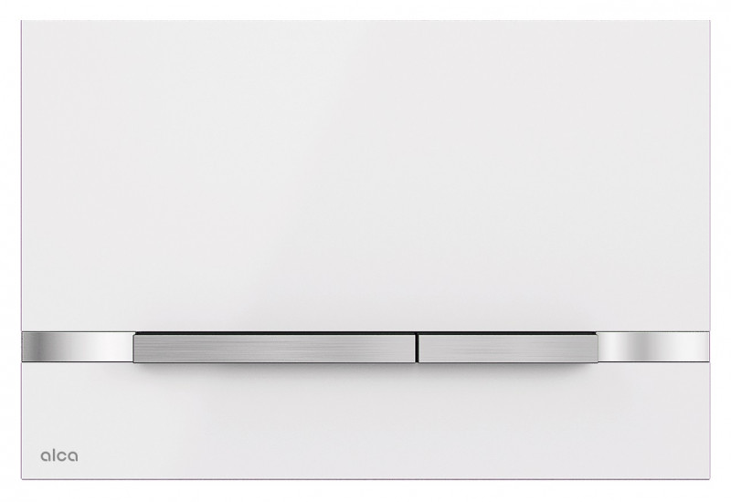 Alca Flat Stripe przycisk do stelaża WC stal nierdzewna-biały połysk