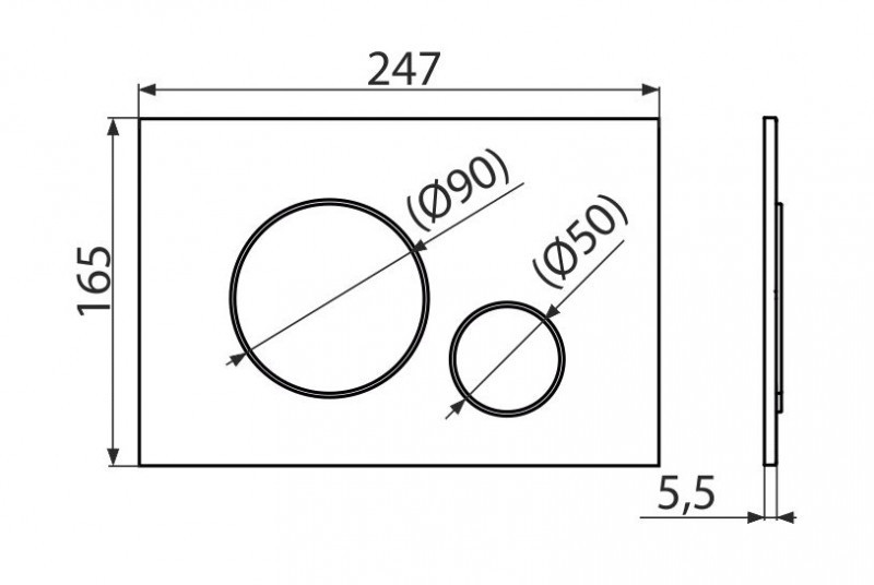 Alca Thin przycisk do stelaża WC chrom mat M672