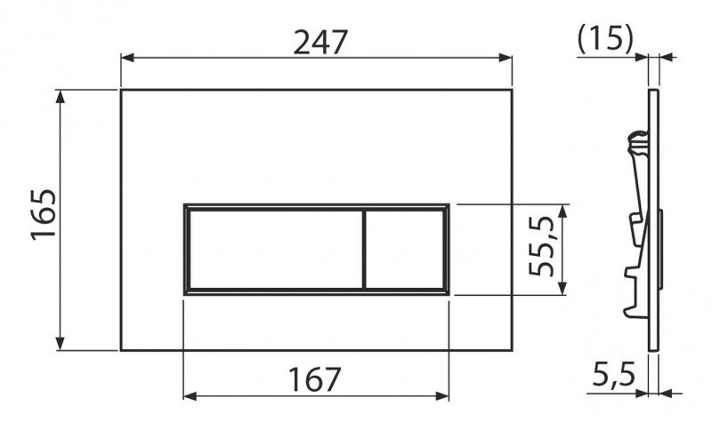 Alca Thin przycisk do stelaża WC chrom mat M572
