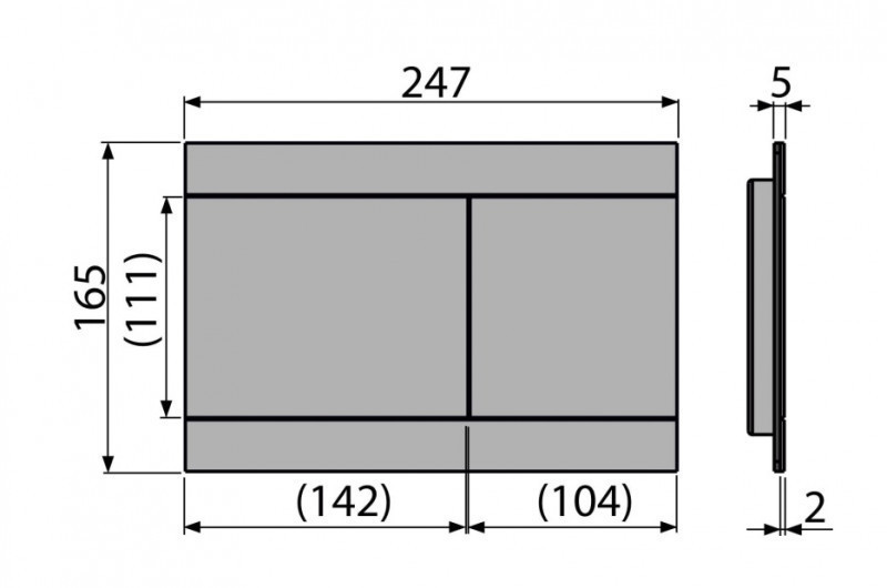 Alca Flat Individual Fun przycisk do stelaża WC stal nierdzewna - gun metal połysk