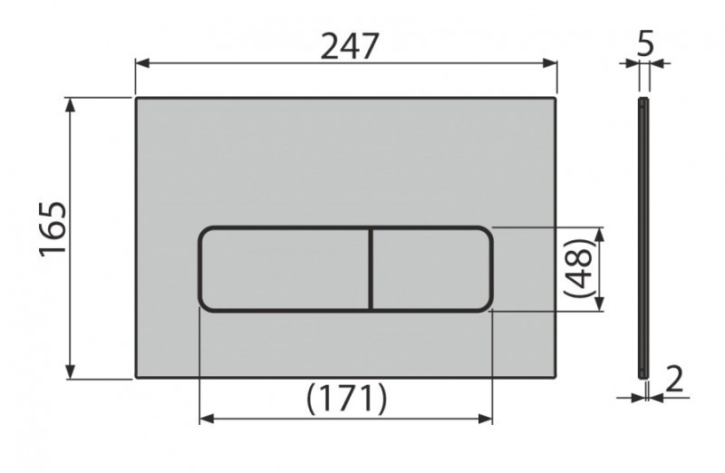 Alca Flat Moon przycisk do stelaża WC stal nierdzewna-biały połysk