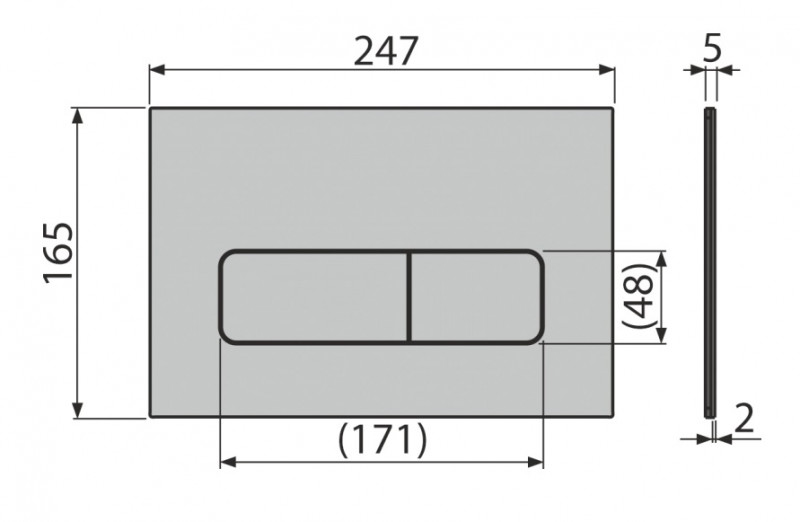 Alca Flat Moon przycisk do stelaża WC alunox-mat