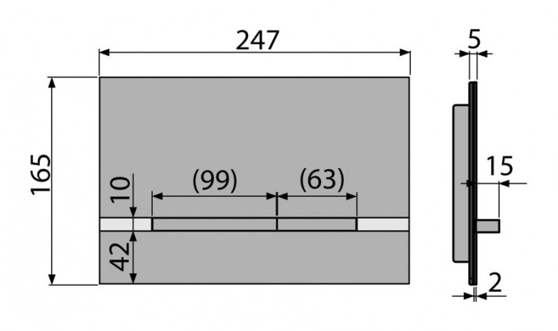 Alca Flat Stripe przycisk do stelaża WC stal nierdzewna-półmat/połysk