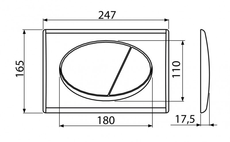 Alca przycisk do stelaża WC chrom połysk/mat M73