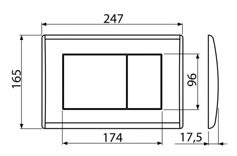 Alca przycisk do stelaża WC chrom połysk M371