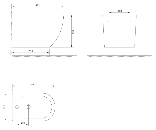 Omnires Ottawa bidet wiszący 49 x 37 cm biały mat OTTAWABIBM