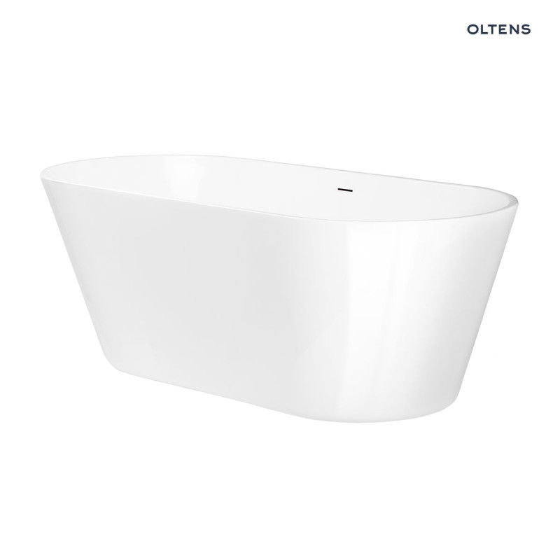 Oltens Yrsa wanna wolnostojąca 160x75 cm owalna akryl biały połysk 12023000