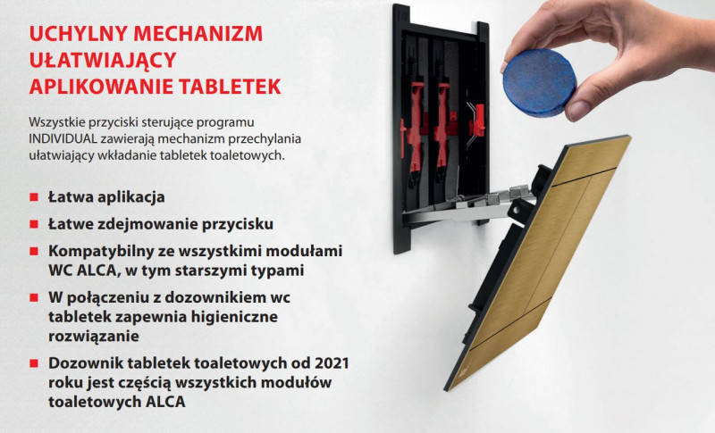 Alca Flat Individual Fun przycisk do stelaża WC stal nierdzewna - gun metal połysk