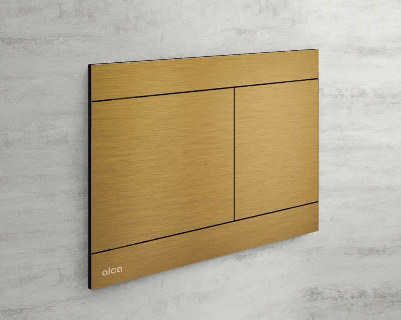 Alca Flat Individual Fun przycisk do stelaża WC stal nierdzewna - złoty szczotkowany