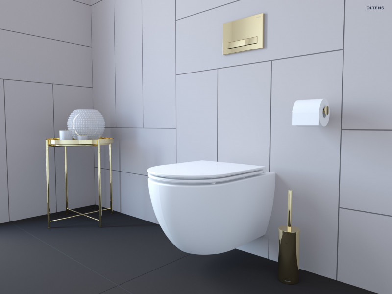 Oltens Torne przycisk spłukujący do WC złoty połysk 57101800