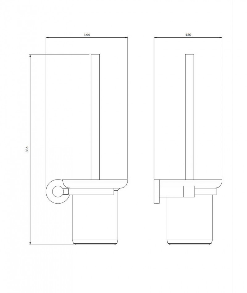 Omnires Modern Project szczotka WC wisząca mosiądz szczotkowany MP60620BSB