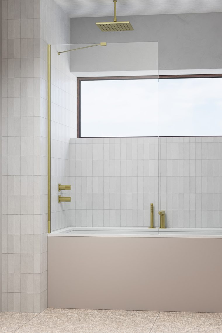 Radaway Modo New Brushed Gold PNJ II parawan nawannowy jednoczęściowy 70 cm L/P złoty szczotkowany przeźroczyste Easy Clean 10006070-99-01