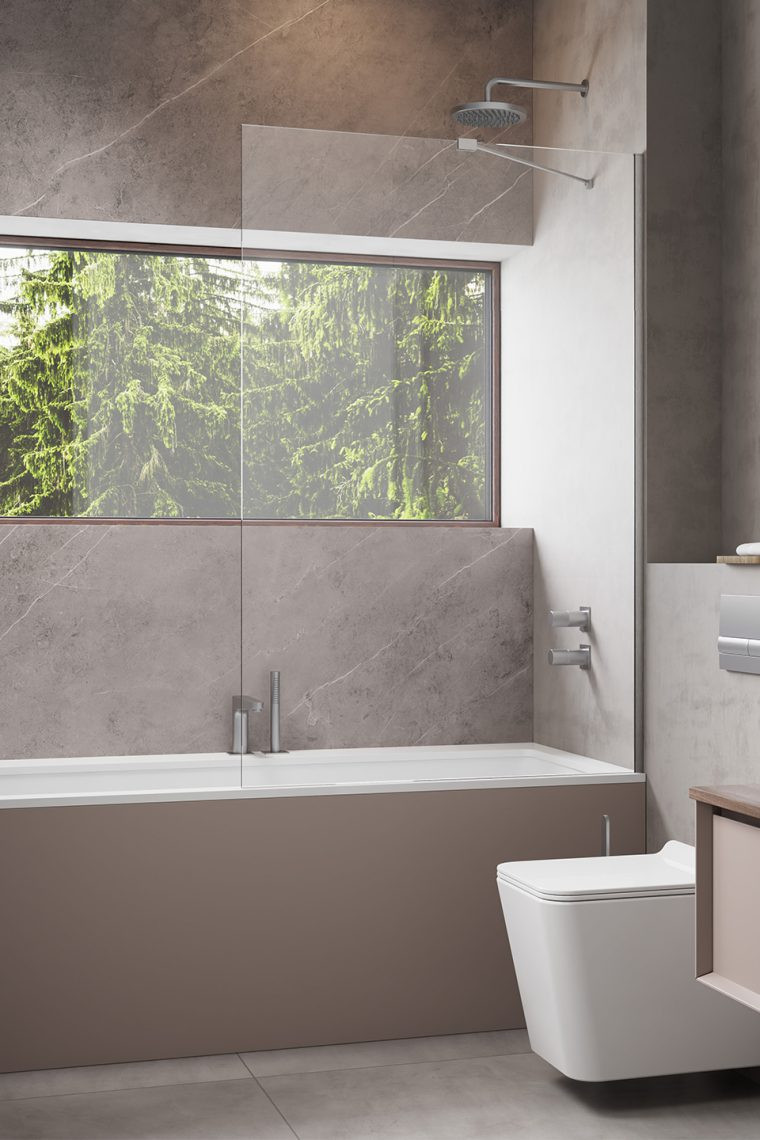 Radaway Modo New Brushed Nickel PNJ II parawan nawannowy jednoczęściowy 60 cm L/P nikiel szczotkowany przeźroczyste Easy Clean 10006060-91-01