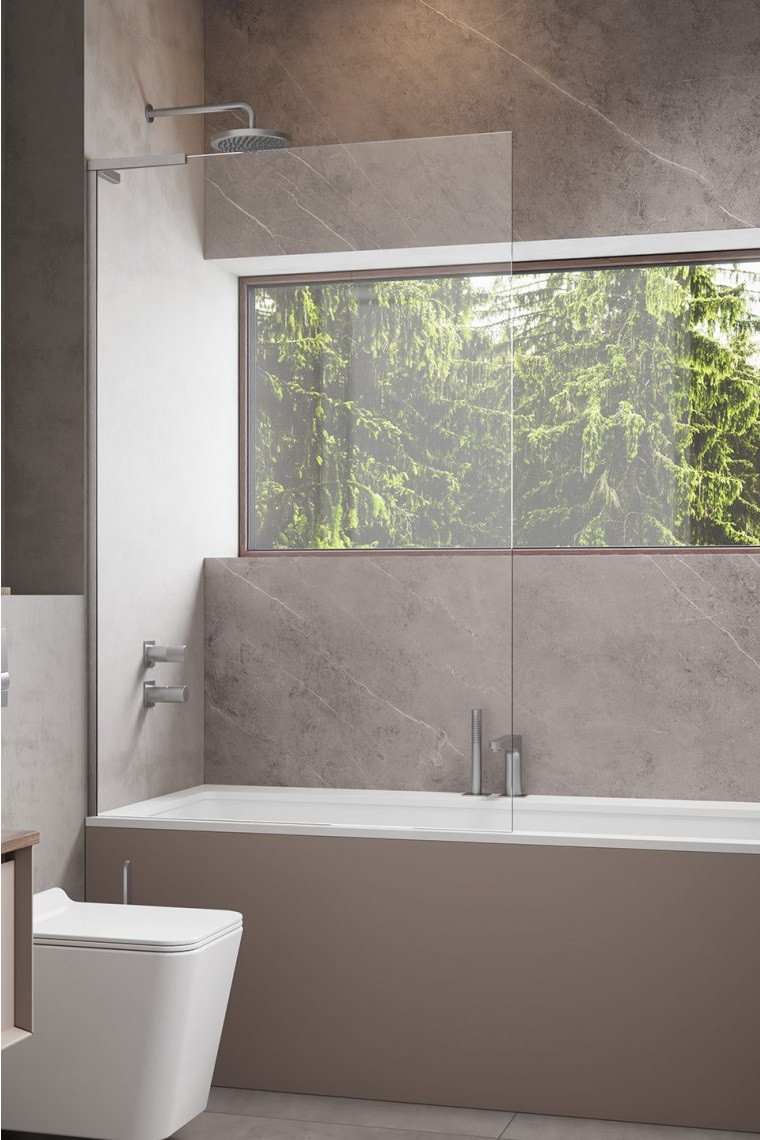 Radaway Modo SL Brushed Nickel PNJ II parawan nawannowy jednoczęściowy 50 cm lewy nikiel szczotkowany przeźroczyste Easy Clean 10316050-91-01L