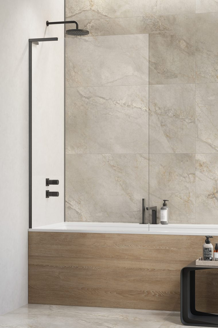 Radaway Modo SL Brushed Gun Metal PNJ II parawan nawannowy jednoczęściowy 50 cm lewy gun metal szczotkowany przeźroczyste Easy Clean 10316050-92-01L