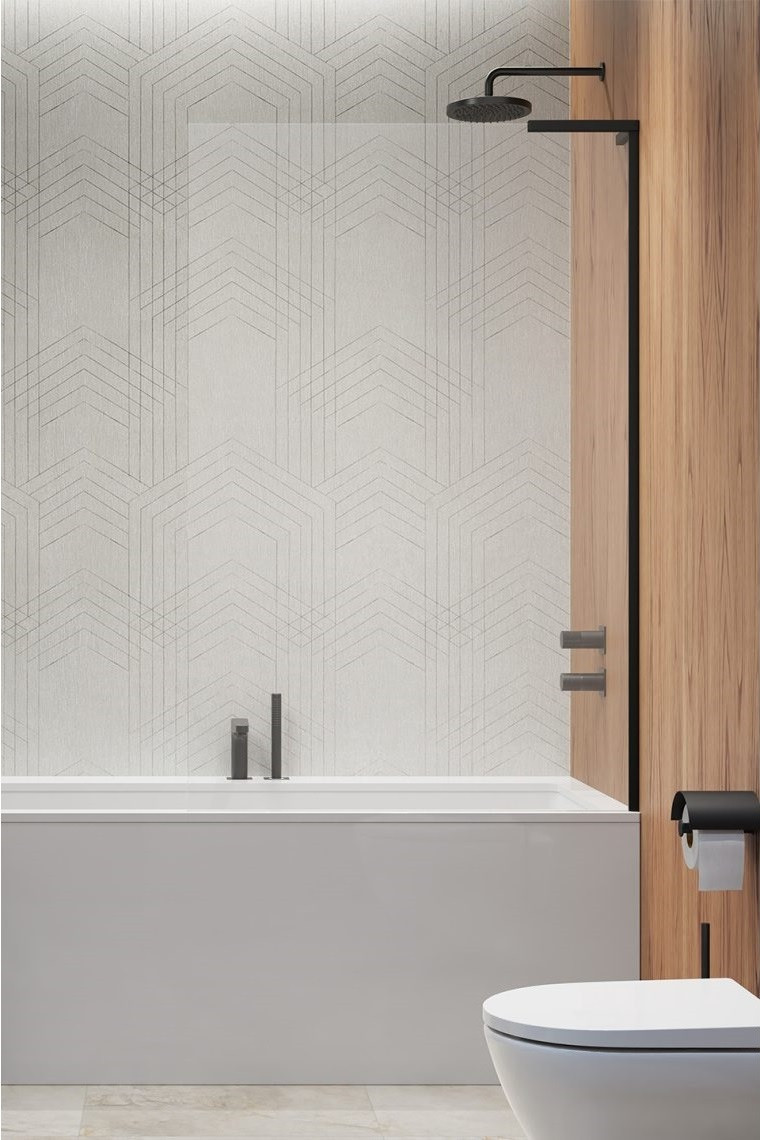 Radaway Modo SL Black PNJ II parawan nawannowy jednoczęściowy 90 cm prawy czarny przeźroczyste Easy Clean 10316090-54-01R