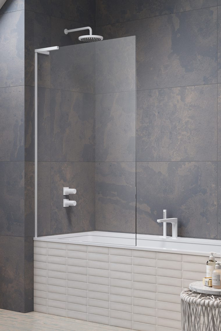 Radaway Modo SL White PNJ II parawan nawannowy jednoczęściowy 100 cm lewy biały przeźroczyste Easy Clean 10316100-04-01L