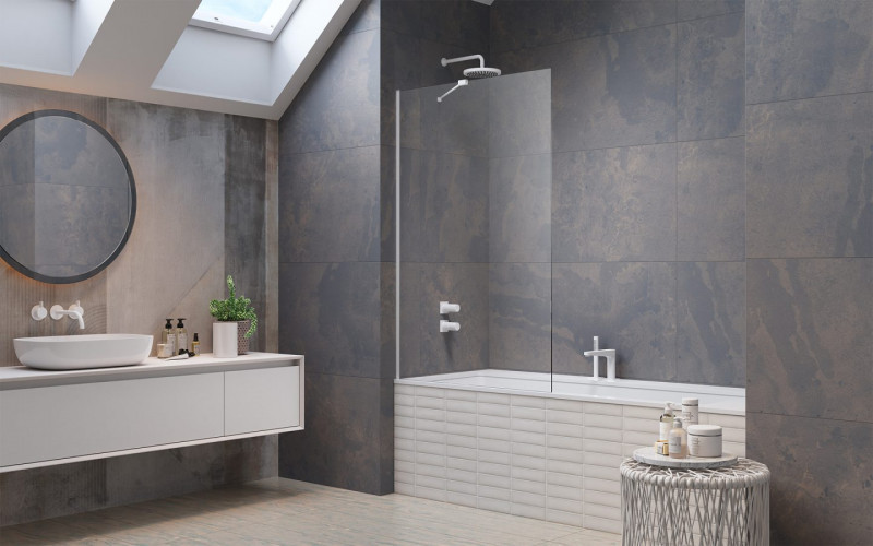 Radaway Modo New White PNJ II parawan nawannowy jednoczęściowy 90 cm L/P biały przeźroczyste Easy Clean 10006090-04-01