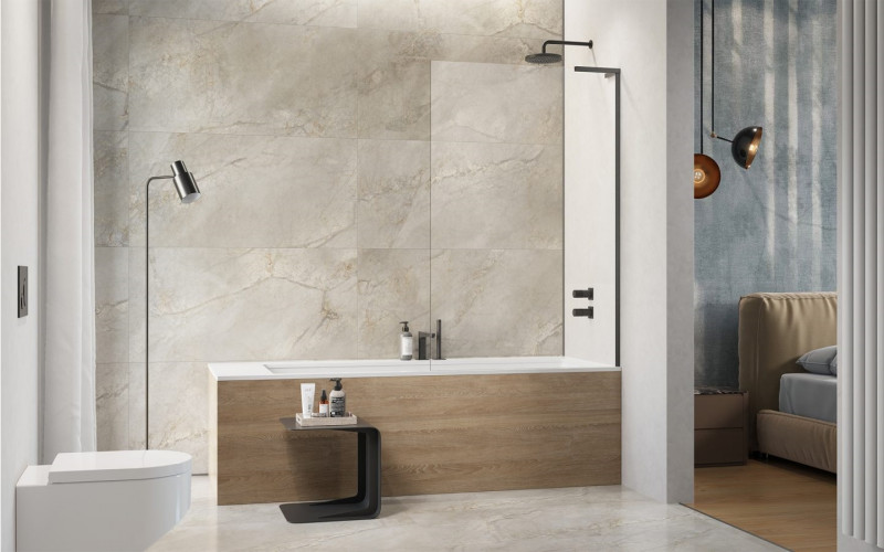 Radaway Modo SL Brushed Gun Metal PNJ II parawan nawannowy jednoczęściowy 50 cm prawy gun metal szczotkowany przeźroczyste Easy Clean 10316050-92-01R