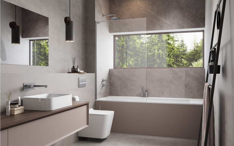 Radaway Modo SL Brushed Nickel PNJ II parawan nawannowy jednoczęściowy 80 cm lewy nikiel szczotkowany przeźroczyste Easy Clean 10316080-91-01L