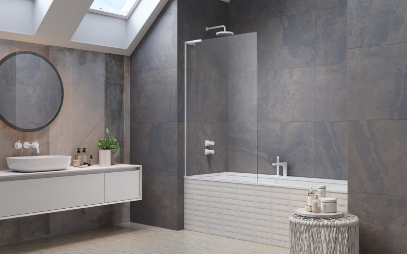 Radaway Modo SL White PNJ II parawan nawannowy jednoczęściowy 100 cm lewy biały przeźroczyste Easy Clean 10316100-04-01L