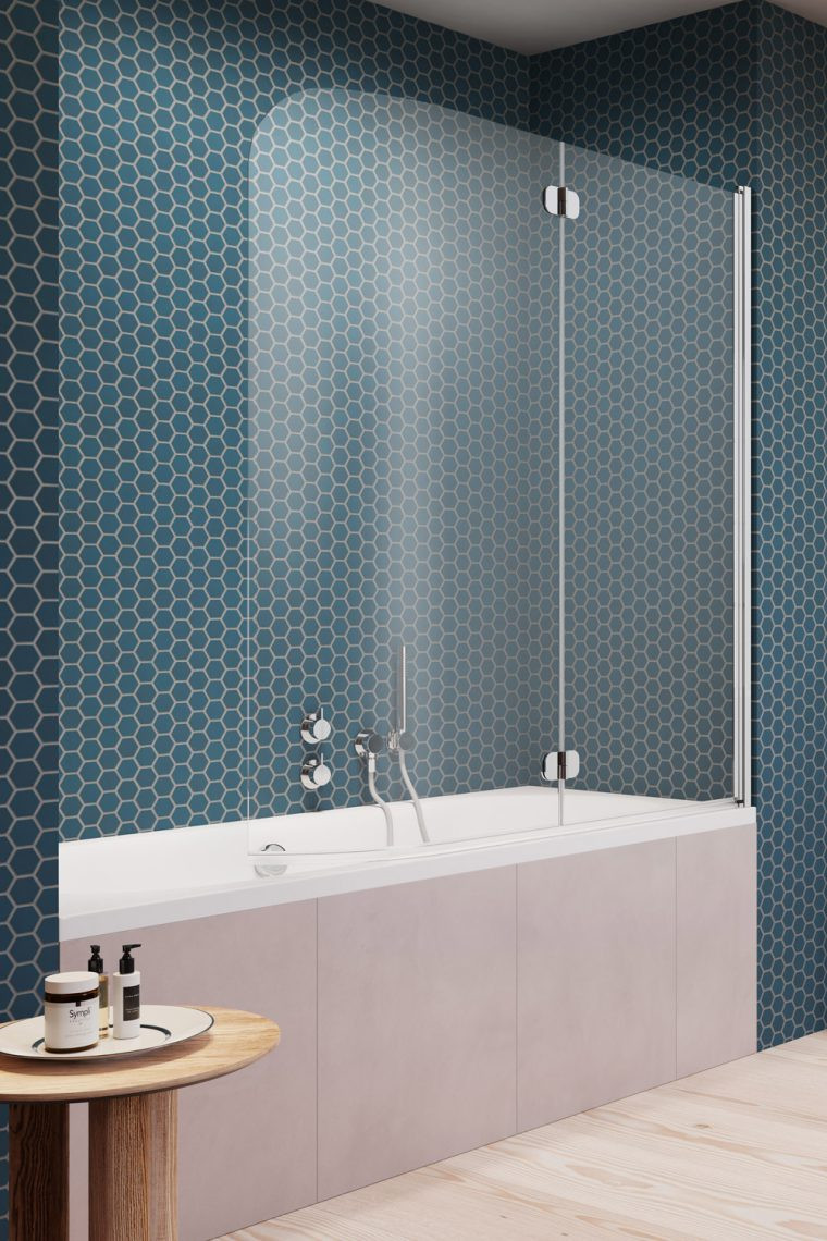 Radaway Eos PND I parawan nawannowy dwuczęściowy składany 130 cm prawy chrom przeźroczyste Easy Clean 1205202-101R