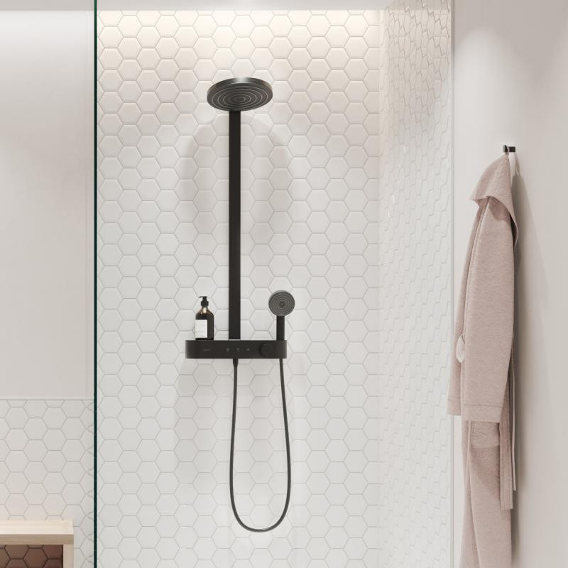 Hansgrohe Pulsify S Komplet prysznicowy 260 2jet EcoSmart z ShowerTablet Select 400 czarny matowy 24241670