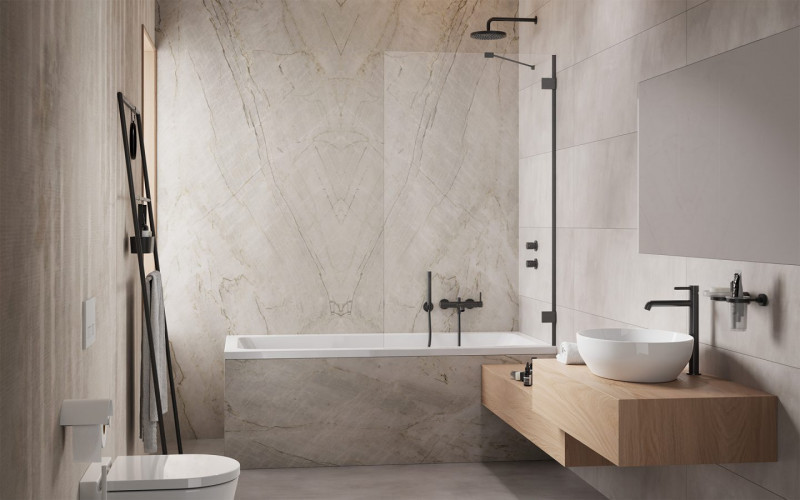 Radaway Essenza Pro Brushed Gun Metal PNJ II parawan nawannowy jednoczęściowy 100 cm L/P gunmetal szczotkowany przeźroczyste Easy Clean 10101100-92-01