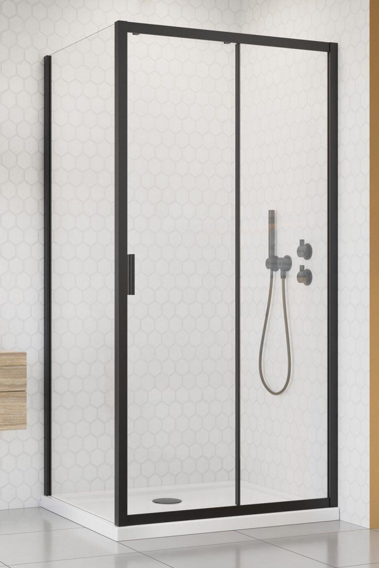 Radaway Alienta Black DWJ+S ścianka boczna S do drzwi  80 cm czarny przeźroczyste Easy Clean 10270080-54-01