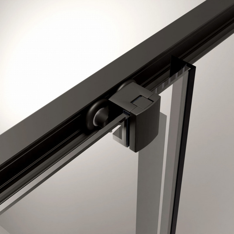 Radaway Alienta Black A kabina półokrągła 90x90 drzwi przesuwne czarny przeźroczyste Easy Clean 10229090-54-01