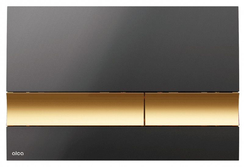 Alca przycisk do stelaża WC biały czarny połysk/złoty połysk M1728-5