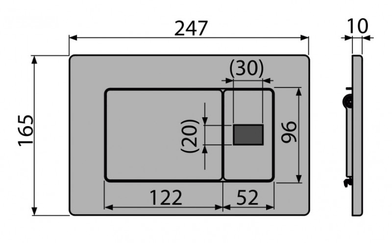 Alca Antivandal przycisk do stelaża WC sterowany sensorem, zasilanie sieciowe stal nierdzewna M279S