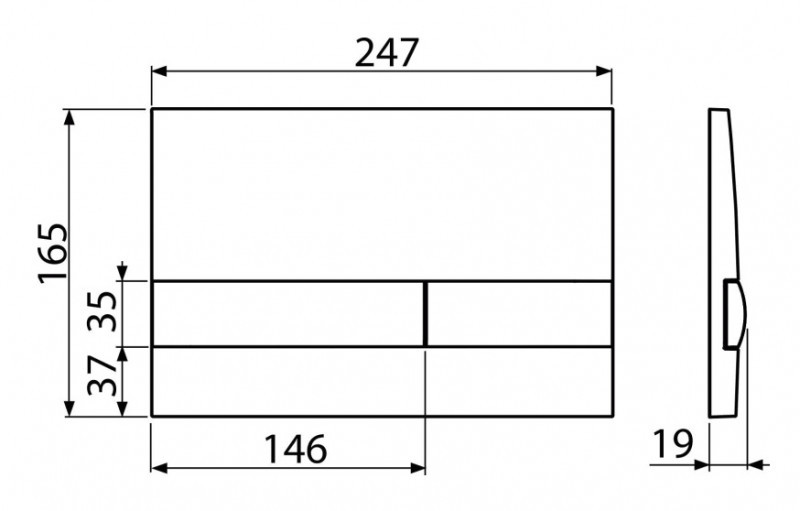 Alca przycisk do stelaża WC czarny połysk M1718