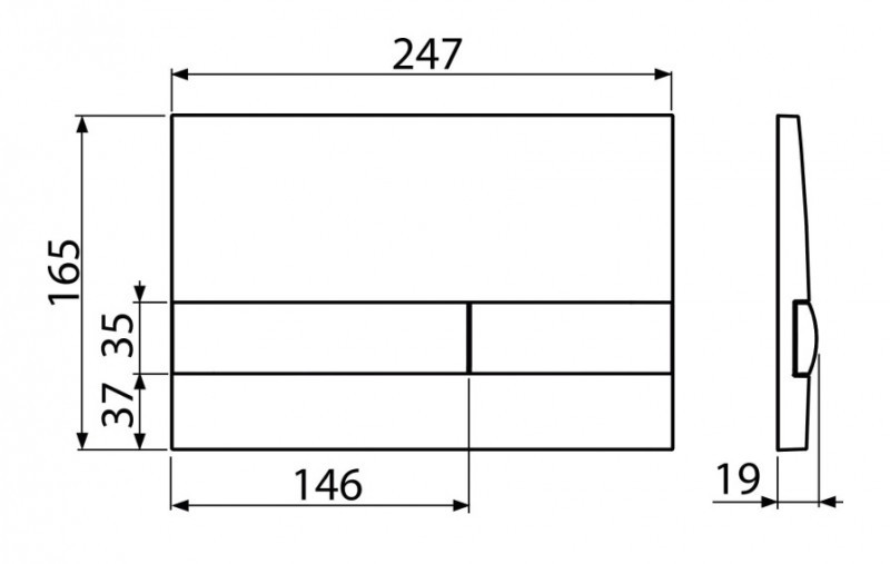 Alca przycisk do stelaża WC chrom połysk/mat M1743