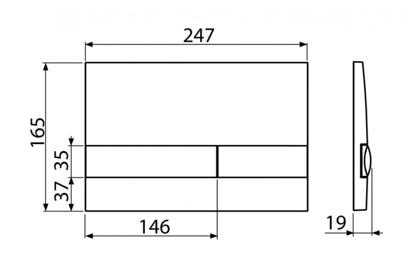 Alca przycisk do stelaża WC czarny połysk M1738