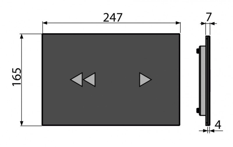 Alca Night Light przycisk do stelaża WC slim bezdotykowy z podświetleniem szkło-czarny NIGHT LIGHT-2-SLIM