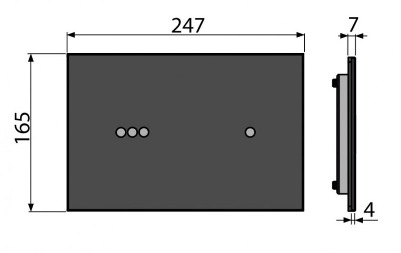 Alca Night Light przycisk do stelaża WC Slim bezdotykowy z podświetleniem szkło-czarny NIGHT LIGHT-3-SLIM