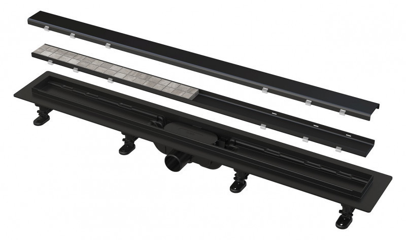 Alca APZ19 Black Simple odpływ liniowy 85 cm ruszt dwustronny czarny mat APZ19BLACK-850