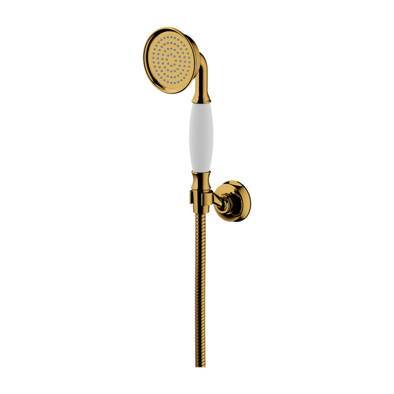 Omnires Armance zestaw natryskowy punktowy słuchawka wąż i uchwyt retro złoty ARMANCE-PGL
