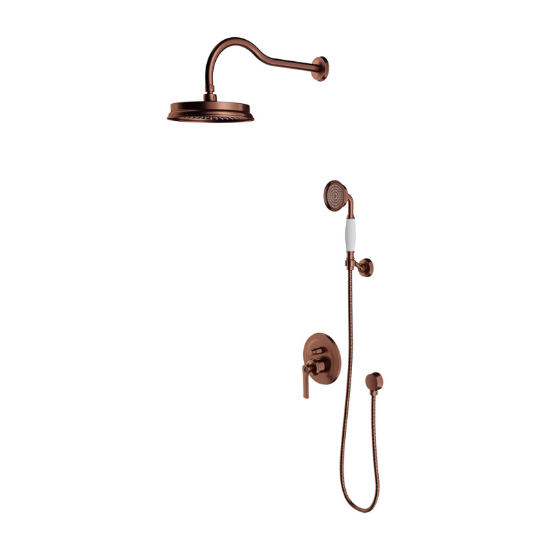 Omnires Armance zestaw prysznicowy podtynkowy z deszczownicą retro miedź antyczna SYSAM10ORB