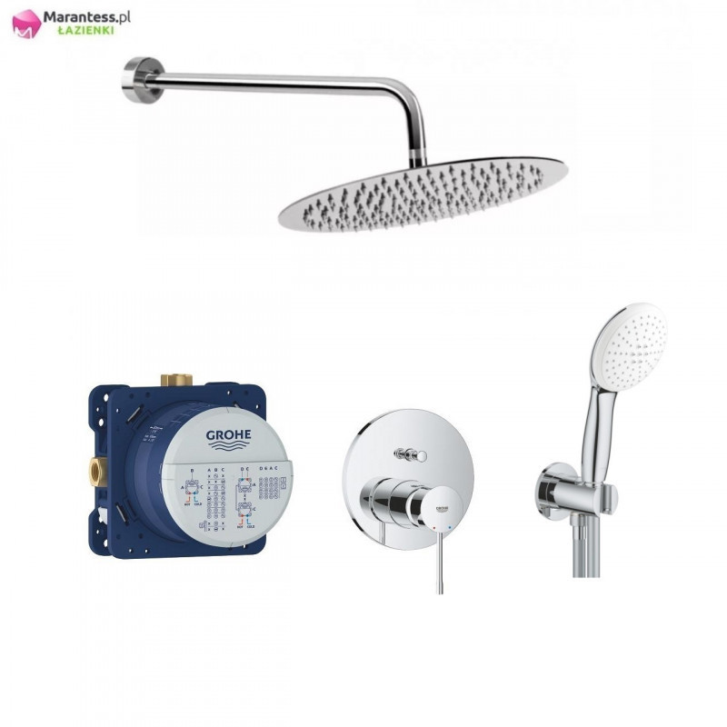 Grohe Essence New Smartbox zestaw podtynkowy kompletny z deszczownicą Hydroland 25x25 chrom 24058001NAT25