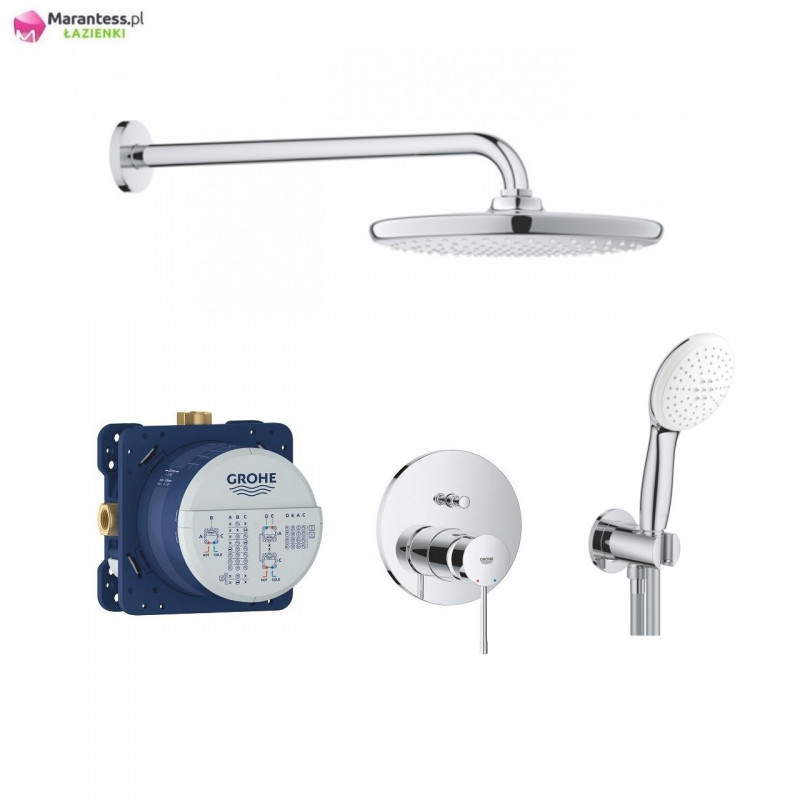 Grohe Essence New Smartbox zestaw podtynkowy kompletny z deszczownicą Tempesta 250 chrom 24058001NAT22